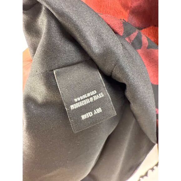 Dressbarn Red Floral Chiffon Ruffle Blouse Sz 6 Sheer Lightweight Whimsygoth Top - Picture 7 of 9